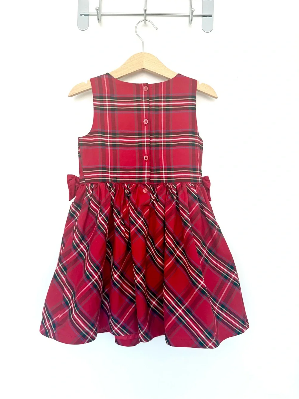 Carter's Red Plaid Sleeveless Holiday Dress with Side Bows